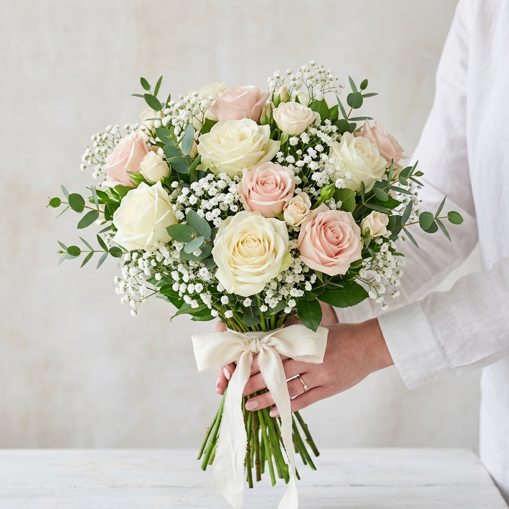 Hand Ties - Rose with Baby Breath